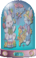 Happy Easter Bunnies Mini Snow Globe